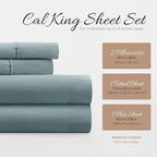 Linen Market Bed Sheets for California King Size Bed (Ocean) - Sleep Better Than Ever with These Soft and Cooling California King Sheets - Deep Pocket Fits 16" Thick Beds - 4 Piece Cal King Sheet Set