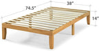 ZINUS Moiz Wood Platform Bed Frame, Wood Slat Support, No Box Spring Needed, Easy Assembly, Natural, Twin