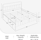 Yaheetech Classic Metal Platform Bed Frame Mattress Foundation with Victorian Style Iron-Art Headboard/Footboard/Under Bed Storage/No Box Spring Needed/King Size White