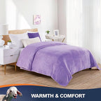 Walensee Fleece Blanket Plush Throw Fuzzy Lightweight (Queen Size 90x90 Lavender) Super Soft Microfiber Flannel Blankets for Couch, Bed, Sofa Ultra Luxurious Warm and Cozy for All Seasons