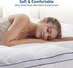 Twin Mattress Topper Extra Thick Pillowtop Cooling Plush Mattress Pad Cover Protector with 8-21 Inch Deep Pocket 3D Snow Down Alternative Fill White