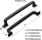 Khtumeware 6 Pack 6-1/4 Inch Modern Oil Rubbed Bronze Cabinet Pulls and Drawer Handles for Kitchen Cabinets and Cupboards
