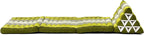 Leewadee - Comfortable Japanese Floor Mattress - Thai Floor Bed with Triangle Cushion - Futon Mattress - Thai Massage Mat, 67 x 21 inches, Green, Kapok Filling
