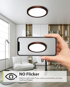 hepside 4PACK Flush Mount LED Ceiling Light Fixture Oil Rubbed Bronze, 12Inch 28W, Dimmable 3000K-4500K-6000K 3 Color Ceiling Lamp 3200LM Low Profile Ceiling Light for Kitchen Bedroom Hallway