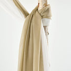 MIULEE Window Scarf for Party Voile Curtain Scarf Sheer Window Valance Draping Fabric for Wedding Arch Ceremony Canopy Bed, Swag Curtain Window Treatment One Panel, 54 x 144 Inches Long, Beige