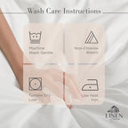 Linen Home 100% Cotton Percale Sheets California King Size, Sand Shell, Deep Pocket, 4 Pieces Set - 1 Flat, 1 Deep Pocket Fitted Sheet and 2 Pillowcases, Crisp Cool and Strong Bed Linen
