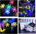 Solar Christmas Lights Outdoor Waterproof Decorations 20 Ft 30 LED Snowflake String Fairy Lights with 8 Lighting Modes for Wedding, Party, Tree, Room, Garden, Patio, Yard, Home