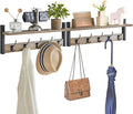 YMYNY Coat Rack Wall Mount with Shelf, 2 Pack 23.6" Coat Hooks Wall Mount, Wall Hooks for Hanging, Coat Hanger Wall Mount, Hat Rack for Wall, Towel Hooks for Bathrooms, Silver Gray UHWS004Y-2