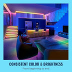 WiZ Connected 16.4 ft LED Light Strip for Your Smart Home - Flowing Multicolor LED, Color-Changing, Cuttable - Voice/App Control - Works with Google Home, Alexa and HomeKit (Pack of 4)