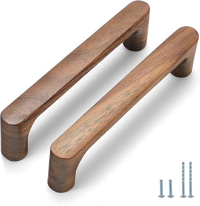 Walnut Round 5 in 2 pcs Wooden Drawer Pulls Handle pulls for cabinets Kitchen Cabinet Drawer pulls Cabinet Door Pull