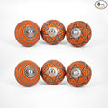 Handmade Dark Orange Ceramic Stone Cabinet Knobs, Vintage Decorative Drawer Pulls for Trendy Cabinets, Modern Dressers & Cupboards, Knobs for Kitchen & Furniture - Set of 6