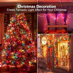 woohaha Multicolor Christmas Lights - 2 Pack 23Ft 100Count Incandescent Tree Lights with Green Wire, Plug-in Mini String Lights for Home, Party, Holiday, Indoor/Outdoor Decor