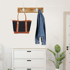 IBosins 6 Pack Big Heavy Duty Three Prongs Coat Hooks Wall Mounted with 12 Screws Retro Double Utility Rustic Hooks for Thick Coat, Big Heavy Bags (White)