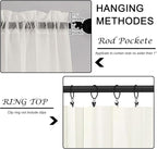 OWENIE Sheer Curtains Living Room 54 inches Long, Rod Pocket Curtain Sheers Bedroom, Light Filtering Voile Panels Drapes Basement Small Window Treatments 2 Panels, 42" W x 54" L, Ivory