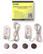 2 Sets 20 LEDs Warm White Color String Lights Silver Wire Indoor and Outdoor 6.5 Feet Firefly Starry Fairy Lights Battery Powered for DIY, Christmas, Holidays, Party, Bedroom and Centerpieces