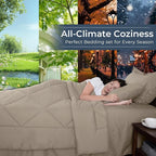 HEVUMYI Linen Twin-XL Comforter Set - 5-Piece All Season Bed in a Bag Twin-XL, Ultra Soft Bedding Set with Comforter, Flat Sheet, Fitted Sheet, Pillowcases, Pillow Shams