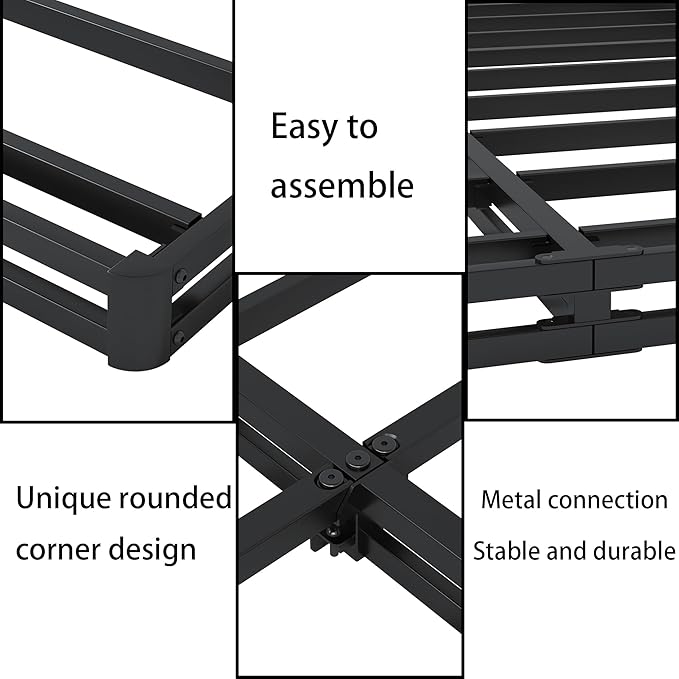 Low Profile Box Spring Twin - 3 Inch Box Spring for Twin Heavy Duty Bed Foundation Metal Bed Base Easy Assembly