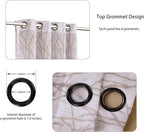 BONZER Mix and Match Curtains - 2 Pieces Branch Print Sheer Curtains and 2 Pieces Blackout Curtains for Bedroom Living Room Grommet Window Drapes, 54x84 Inch/Panel, Taupe, Set of 4 Panels