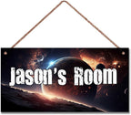 Personalized Sign Outer Space Room Décor Boys Room Decor, Universe Theme Little Man Cave Decor for Nursery, Space Nursery Decor for Toddler Baby Kids Room
