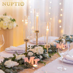 NUPTIO Gold Candlestick Holders Bulk: Set of 18 Glass Hurricane Taper Candle Holders - Decorative Candle Stick Stand for Fall Christmas Fireplace Dining Table Decor