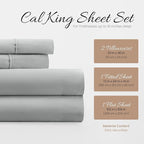 Linen Market Double-Brushed Microfiber California King Sheet Set 4 Piece – Oeko-TEX Certified Ultra Soft & Wrinkle-Free - 16" Deep Pocket Sheets Easy Care Cal-King Size - Light Gray
