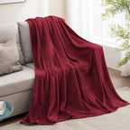 BEDELITE Fleece Blanket Twin Size Burgundy Throw Blankets for Couch & Bed, Luxury Plush Cozy Fuzzy Blanket 60x80 inches, Super Soft Warm Lightweight Throw Blanket for Travel Camping