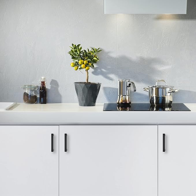Ravinte 20 Pack Black Cabinet Pulls 3-1/2 Inch Square Kitchen Cabinet Handles Matte Black Kitchen Hardware for Drawer Pulls Drawer Handles Come with Screwdriver