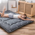 MAXYOYO Grey Triangle Japanese Floor Futon Mattress, Tatami Floor Mat Portable Camping Mattress Kids Sleeping Pad Foldable Roll Up Floor Lounger Pillow Bed, King Size