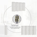 Rose Home Fashion Room Divider, 6 ft Tall Room Dividers and Folding Privacy Screens, 16in Privacy Screen 8 Panel White Space Temporary Wall Foldable Partition Separation