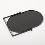 Metal Stand Adjustable Makeup Vanity Mirror Portable Black Small Desktop Mirror with 180° Rotation Desk Mirrors for Dressing Room,Bedroom, Bathroom,Tabletop