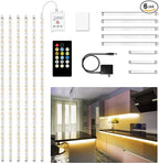 DAYBETTER Under Cabinet Lights, 6 PCS Under Cabinet Lighting with Remote, Dimmable LED Strip Lights for Bedroom, LED Lights for Kitchen Cabinet, Counter Shelf 2700K-6500K Warm to Daylight White, 9.8ft