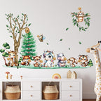 Jungle Animal Wall Stickers Forest Safari Wall Decals Kid Room Nursery Baby Bedroom Décor (Animal Chrysanthemum)