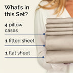 Queen 6 Piece Sheet Set - Comfy Breathable & Cooling - Ultra Soft Hotel Luxury Bedding Set w/ 8-16 Inch Deep Pockets - 1 Flat & 1 Fitted Sheet & 4 Pillowcases - Cozy, Wrinkle Free & Easy Care - Cream