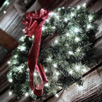 Christmas Lights - Battery Operated String Lights 50 LED String Lights Mini Lights with Auto-Timer and 8 Lighting Modes for Christmas Wreath Party Wedding Garden Home Decoration, White 2Pack