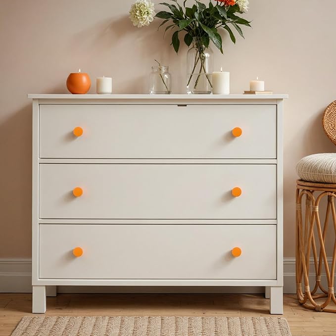 Ravinte 20 Pack Cabinet Knobs Orange Kitchen Cabinet Knobs Round Dresser Drawer Pulls Closet Door Pulls 1-1/5 Inch
