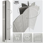 Rose Home Fashion 6 ft Tall Room Divider, Room Dividers and Folding Privacy Screens, 15.7in Privacy Screen 8 Panel Partition Temporary Wall Separation for Private, Stone Grey