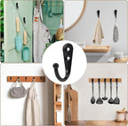 60 Pack Wall Hooks for Hanging, Heavy Duty Small Coat Hooks Wall Mounted for Living Room, Bathroom, Kitchen, Bedroom for Key, Cup, Bag, Hat, Scarf, and More (Black)