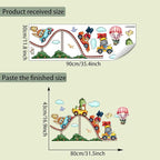 Amusement Park Animal Wall Stickers Car Wall Decals Kid Room Nursery Baby Bedroom Décor (Roller Coaster Animals)
