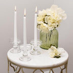 Glass Candle Holders for Pillar Candle or 3/4 inch Taper Candle, Unity Candle Holder Set of 3 for Wedding Ceremony Set, Candlestick Holder for Table or Home Decoration