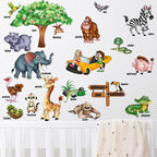 Jungle Animal Wall Stickers Forest Safari Wall Decals Kid Room Nursery Baby Bedroom Décor (Early Childhood Animal Education)
