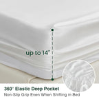 Love's cabin California King Satin Sheet Sets - 4 Piece White Silky Sheets Bed Set with Deep Pocket, Luxury Silk Feel Satin Cal King Sheet Set (1 Flat Sheet,1 Fitted Sheet,2 Pillow Cases)