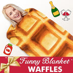 Jorbest Waffles Blanket Adult Size 71 Inches Birthday Gifts for Women Men Mom Teen Boys Girls, Novelty Waffles Throw Blanket Funny Gifts for Adult Kids, 285 GSM Soft Flannel Food Blanket (Brown)