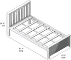 Plank+Beam Solid Wood Twin Bed Frame, Platform Bed with Headboard, Clay
