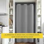 NICETOWN Silver Grey Doorway Curtain Privacy, Door Cover Curtain, Sound Reducing Winter Insulated Thermal Room Darkening Blackout Curtains for Bedroom, 144 inch Length (1 Panel, 5ft Wide by 12ft Long)