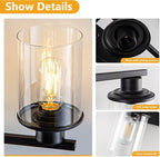 Black Bathroom Vanity Light Fixtures Over Mirror 4-Light Vanity Lighting Fixtures Wall Sconce Lamp