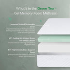 EGO 6 Inch Full Memory Foam Mattress - Green Tea & Cooling Gel, Medium Firm, CertiPUR-US Certified, Double Mattress, 54"x75", White