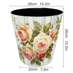 10L Wastebasket Retro Decorative Trash Can Waterproof PU Leather Wastebasket Without Lid for Kitchen, Office, Living Room, Bedroom