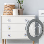 8 Pack Wooden Cabinet Knob 1-4/5inch Round Unique Fun Laundry Drawer Handles Room Knobs and Pulls
