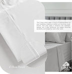 Linen Home 100% Cotton Percale Sheets Queen Size, Silver, Deep Pocket, 4 Pieces Set - 1 Flat, 1 Deep Pocket Fitted Sheet and 2 Pillowcases, Crisp Cool and Strong Bed Linen