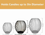 OLEEK Small Outdoor Candle Holders for Patio - Pillar Candle Holder - Black Wire Candle Holder for Table Centerpiece - Iron Lantern Decorative Candles - Farmhouse Decor Fireplace Metal Candle Holders